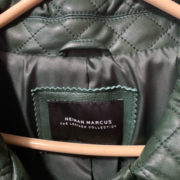 BNWT NEW Green lamb leather car-coat size 1X - Picture 3 of 7